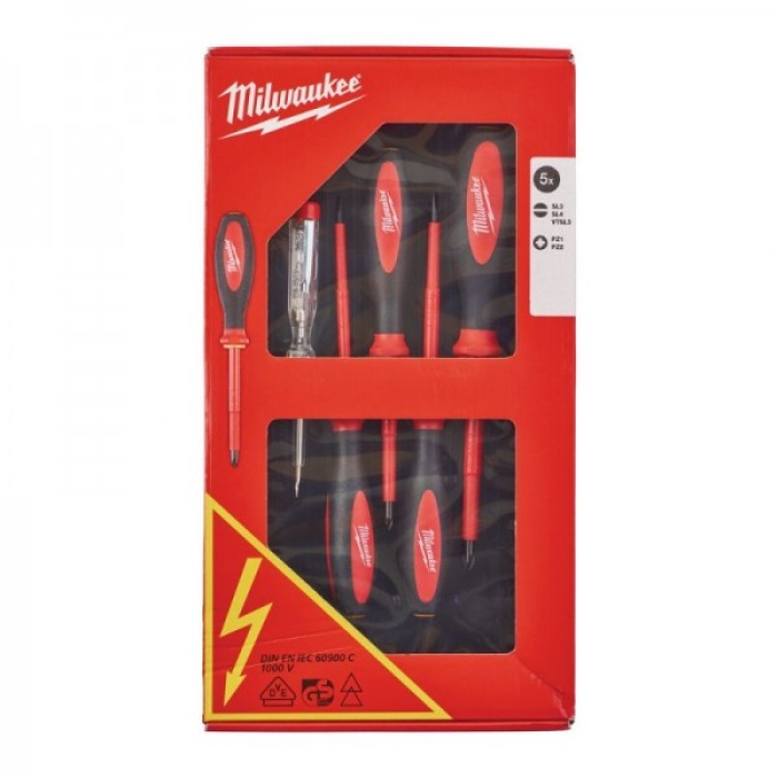 MILWAUKEE КОМПЛЕКТ ОТВЕРТКИ 5 БР. VDE S