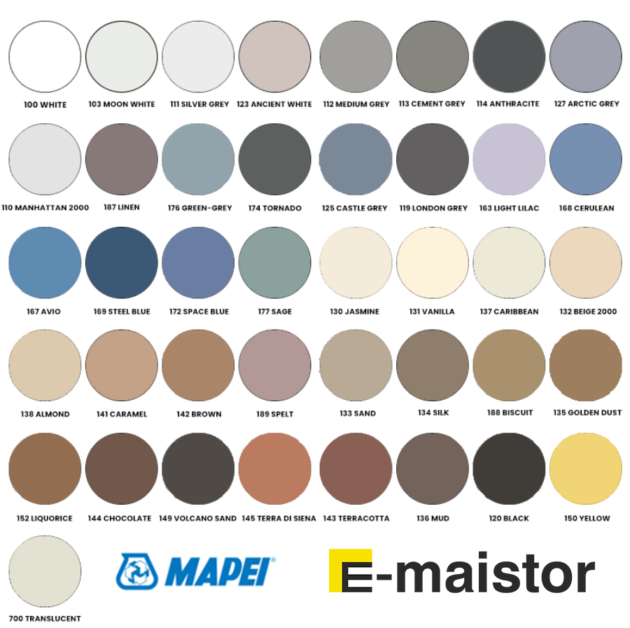 Епоксидна фугираща смес Mapei Kerapoxy Easy Design палитра цветове