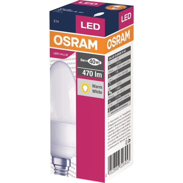 3533026_id26081 LED крушка OSRAM VALUE CL B FR 40 5,5W, 470lm, 4000K, E14 - Image 1