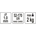 Пружинно въже с карабина YATO YT 74008, 2 кг - Image 2