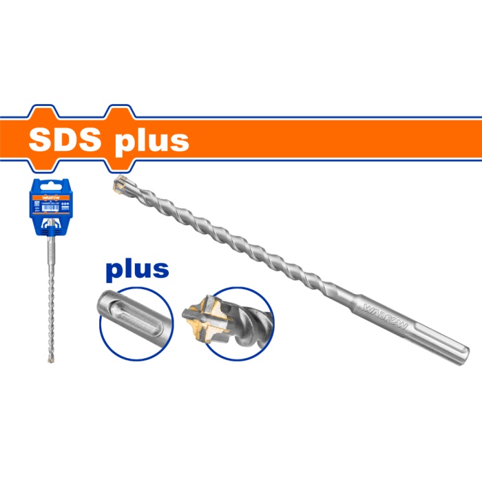 Свредло за бетон WADFOW, SDS Plus, 4 CUT, Ф 12 x 160 мм