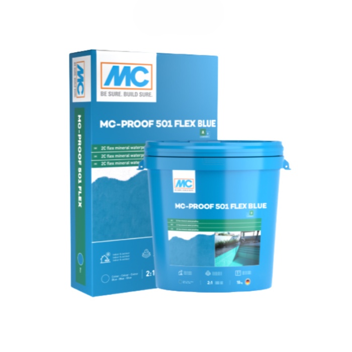 E-maistor Двукомпонентна минерална хидроизолаци MC-Proof 501 Flex Blue, A+B