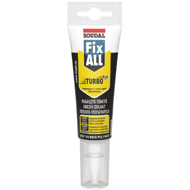 Бяло лепило - уплътнител SOUDAL FIX ALL Turbo 125мл