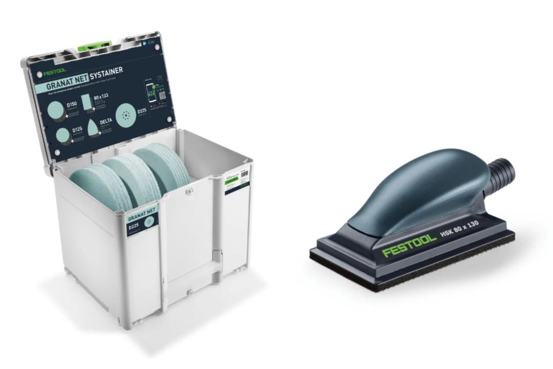 Systainer с Ръчен шкурец Festool HSK-A SYS-P + шкурки D225 GR NET
